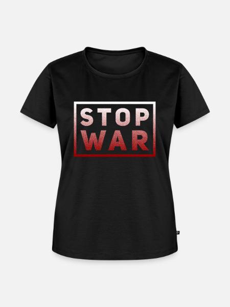 Stop War - Frauen Premium Bio T-Shirt - Schwarz
