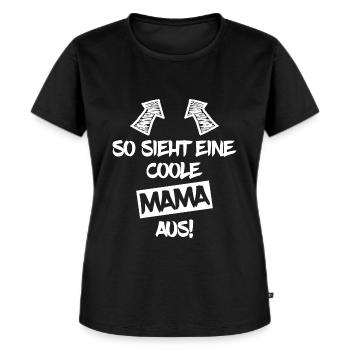 Coole Mama - Frauen Premium Bio T-Shirt - Schwarz - Vorne - Selfina (174cm)