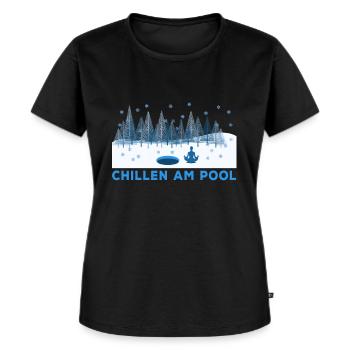 Eisbaden Eisbader Eisschwimmer Meditation Kältebad - Frauen Premium Bio T-Shirt - Schwarz - Vorne - Selfina (174cm)