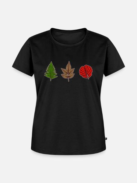 Blätter - Frauen Premium Bio T-Shirt - Schwarz