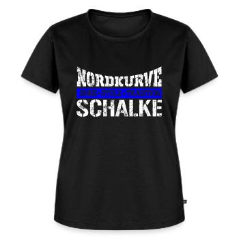 Ruhrpott Schalke Nordkurve - Frauen Premium Bio T-Shirt - Schwarz - Vorne - Selfina (174cm)