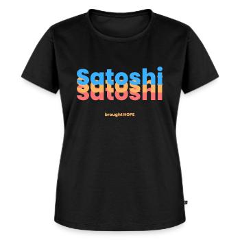 Satoshi 3 - Frauen Premium Bio T-Shirt - Schwarz - Vorne - Selfina (174cm)