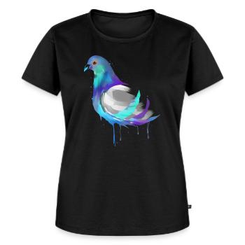 Wasserfarben Taube - Brieftaube Tauben Flüsterer - Frauen Premium Bio T-Shirt - Schwarz - Vorne - Selfina (174cm)
