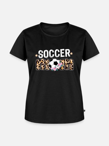 Fußball-Mutter-Blumen mit Leopardenmuster - Frauen Premium Bio T-Shirt - Schwarz