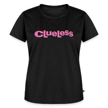Clueless Klassisches Logo - Frauen Premium Bio T-Shirt - Schwarz - Vorne - Selfina (174cm)
