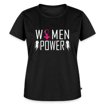 Frauenpower - Frauen Premium Bio T-Shirt - Schwarz - Vorne - Selfina (174cm)