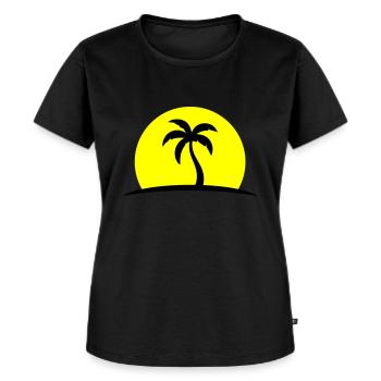 Palm Tree Beach Sun - Women's Premium Organic T-shirt - black - Front - Selfina (174cm)