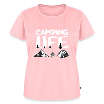Camping Leben Camping Liebe - Frauen Premium Bio T-Shirt - Rosa - Vorne - AI Model Female 172 dark (172cm)