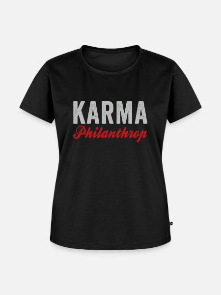 Karma Philanthrop - Frauen Premium Bio T-Shirt - Schwarz