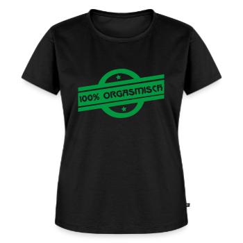 orgasmisch oder organic - Frauen Premium Bio T-Shirt - Schwarz - Vorne - Selfina (174cm)