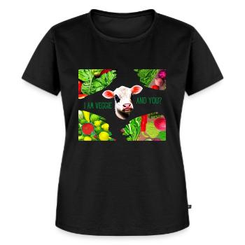 Veggie - Women's Premium Organic T-shirt - black - Front - Selfina (174cm)