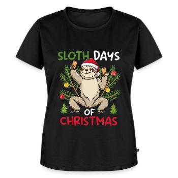 Sloth Ugly Christmas xmas Gift - Women's Premium Organic T-shirt - black - Front - Selfina (174cm)