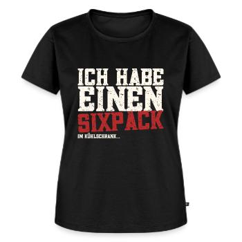 Ich habe einen Sixpack - Frauen Premium Bio T-Shirt - Schwarz - Vorne - Selfina (174cm)