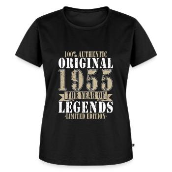 Legends are born in 1955 - Women's Premium Organic T-shirt - black - Front - Selfina (174cm)