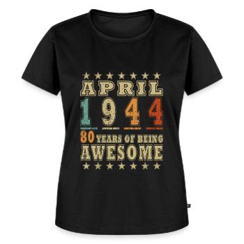 Geschenk 80. Geburtstag 1944 April 80 Jahre - Frauen Premium Bio T-Shirt - Schwarz - Vorne - Selfina (174cm)