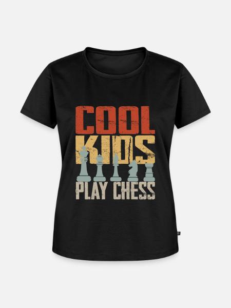 Cool Kids Play Chess - Frauen Premium Bio T-Shirt - Schwarz