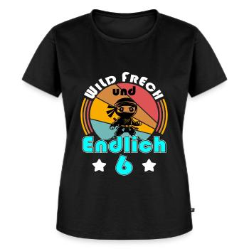 6. Geburtstag Ninja 6 Jahre Ninja Kostüm Jungen - Frauen Premium Bio T-Shirt - Schwarz - Vorne - Selfina (174cm)