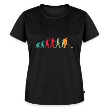 Evolution Eishockey Icehockey - Frauen Premium Bio T-Shirt - Schwarz - Vorne - Selfina (174cm)