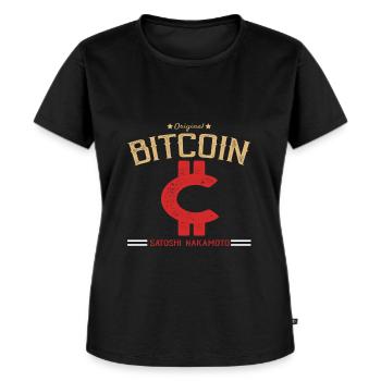 Crypto-monnaie Bitcoin - T-shirt Premium bio Femme - noir - Devant - Selfina (174cm)