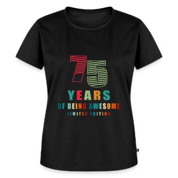 75 års fødselsdag 75 år - Premium økologisk T-shirt til kvinder - sort - Foran - Selfina (174cm)