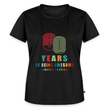 60. 60. GEBURTSTAG. GEBURTSTAG 60 JAHRE. 60 - Frauen Premium Bio T-Shirt - Schwarz - Vorne - Selfina (174cm)