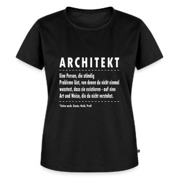 Architekt Architekt Definition - Frauen Premium Bio T-Shirt - Schwarz - Vorne - Selfina (174cm)