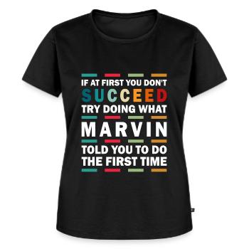 Marvin Name Personalisiert Lustig Geburtstag - Frauen Premium Bio T-Shirt - Schwarz - Vorne - Selfina (174cm)