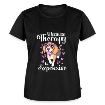 Therapiehund - Frauen Premium Bio T-Shirt - Schwarz - Vorne - Selfina (174cm)