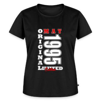 Anniversaire Mai 1995 Anniversaire de Mai 1995 - T-shirt Premium bio Femme - noir - Devant - Selfina (174cm)