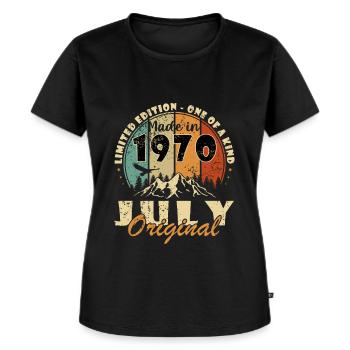 Geburtstag 1970 Jahrgang Juli Retro Geschenk - Frauen Premium Bio T-Shirt - Schwarz - Vorne - Selfina (174cm)