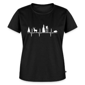 Jäger Herzschlag - Frauen Premium Bio T-Shirt - Schwarz - Vorne - Selfina (174cm)