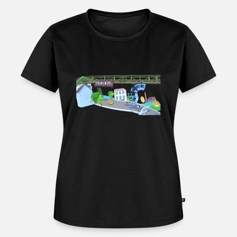 Scena di gioco Schwebibahn-Runner - Maglietta ecologica premium da donna - nero