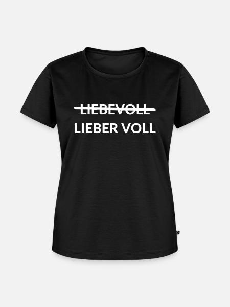 LIEBEVOLL LIEBER VOLL - Frauen Premium Bio T-Shirt - Schwarz