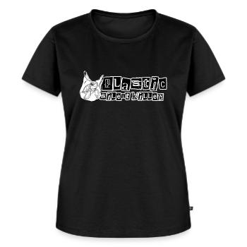 Plastik // Stiller Killer // Illustration - Frauen Premium Bio T-Shirt - Schwarz - Vorne - Selfina (174cm)