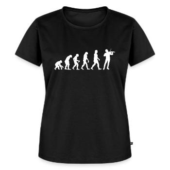 Evolution Geiger Violine Geige Musiker Geschenk - Frauen Premium Bio T-Shirt - Schwarz - Vorne - Selfina (174cm)