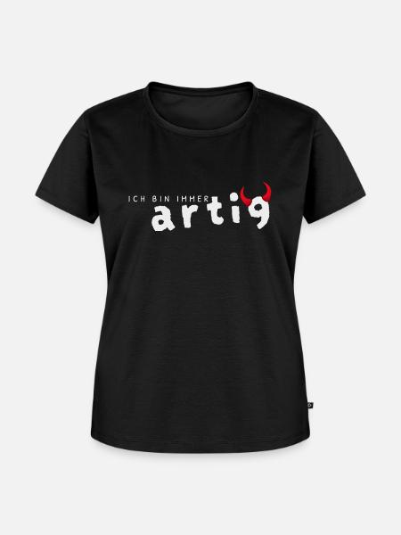 ich bin artig - Frauen Premium Bio T-Shirt - Schwarz
