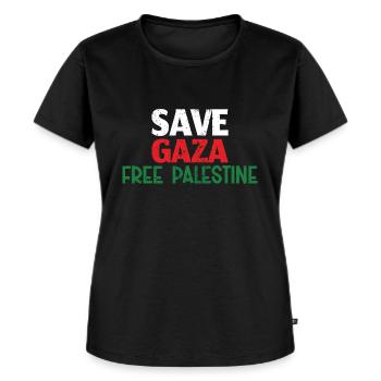 Save Gaza Free Palestine Palästina Naher Osten - Frauen Premium Bio T-Shirt - Schwarz - Vorne - Selfina (174cm)