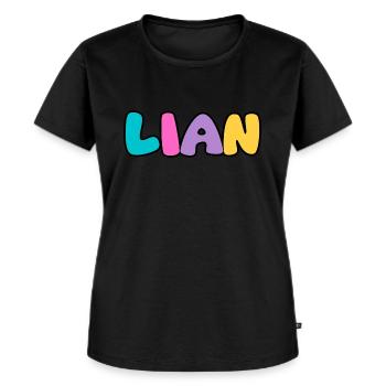 Nom - Lian - T-shirt Premium bio Femme - noir - Devant - Selfina (174cm)