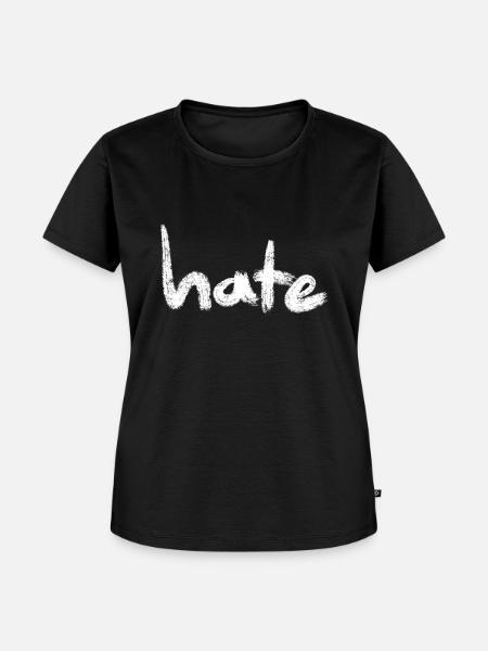 Hate Text white - Frauen Premium Bio T-Shirt - Schwarz