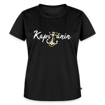 Kapitänin Anker Kapitän Boot Schiff Geschenk - Frauen Premium Bio T-Shirt - Schwarz - Vorne - Selfina (174cm)