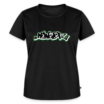Münster Graffiti Tag - Frauen Premium Bio T-Shirt - Schwarz - Vorne - Selfina (174cm)
