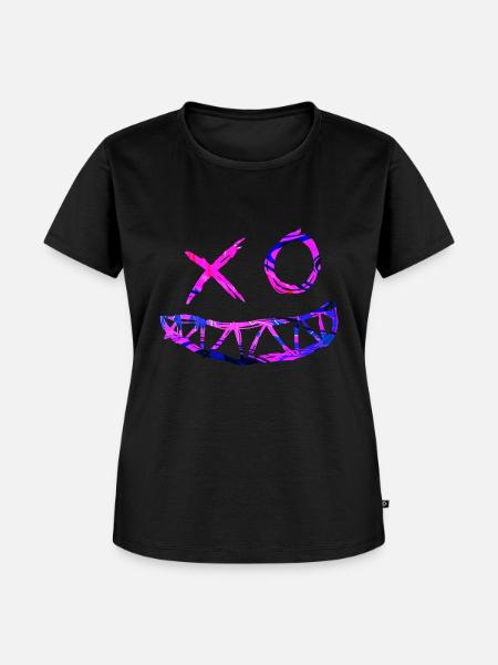 Zwinker Smiley - Rave - Frauen Premium Bio T-Shirt - Schwarz