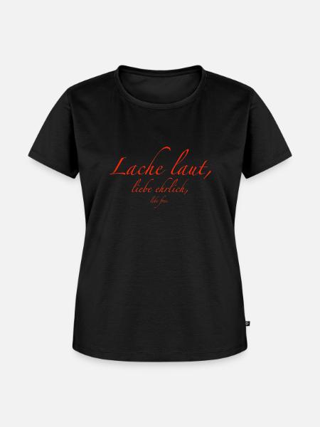 lache laut - Frauen Premium Bio T-Shirt - Schwarz