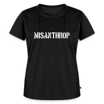 misanthrop - Frauen Premium Bio T-Shirt - Schwarz - Vorne - Selfina (174cm)
