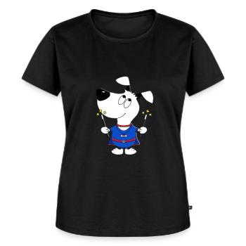 ZAUBERER - ZAUBERN - MAGIER - HUND - HUNDE - TIER - Frauen Premium Bio T-Shirt - Schwarz - Vorne - Selfina (174cm)