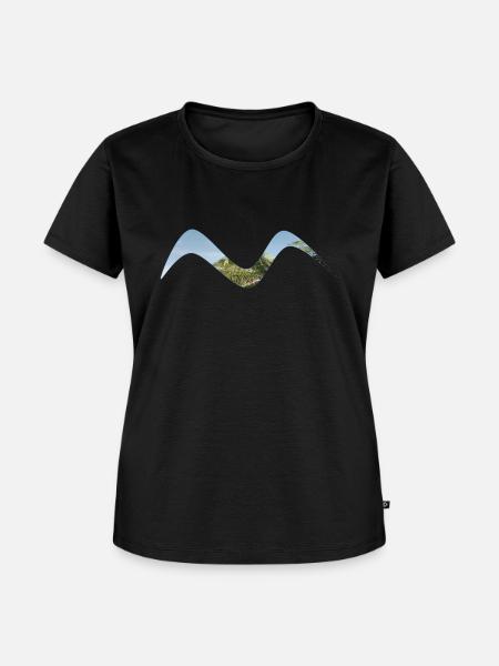 Himmel und Palmenwelle - Frauen Premium Bio T-Shirt - Schwarz