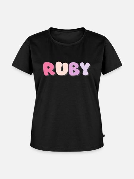Name - Ruby - Frauen Premium Bio T-Shirt - Schwarz
