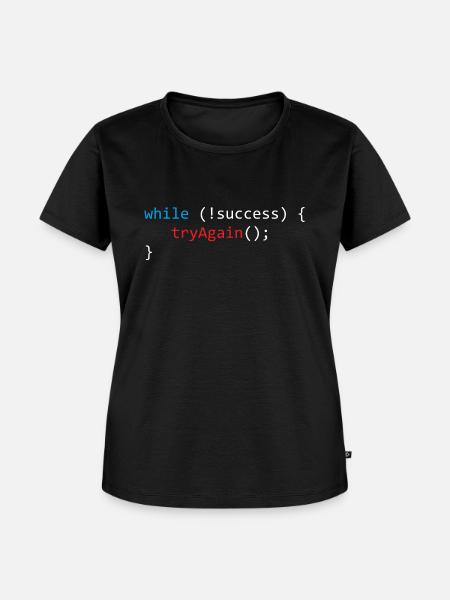 while (!success) – white version - Frauen Premium Bio T-Shirt - Schwarz