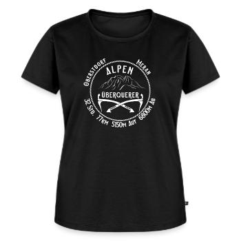 Alpenüberquerer - Frauen Premium Bio T-Shirt - Schwarz - Vorne - Selfina (174cm)