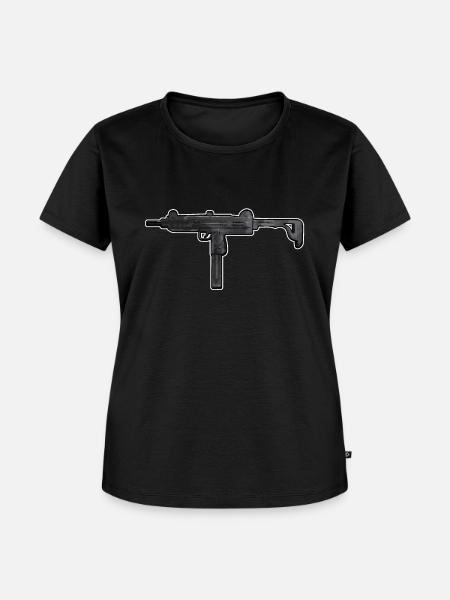 Uzi Maschinenpistole - Frauen Premium Bio T-Shirt - Schwarz
